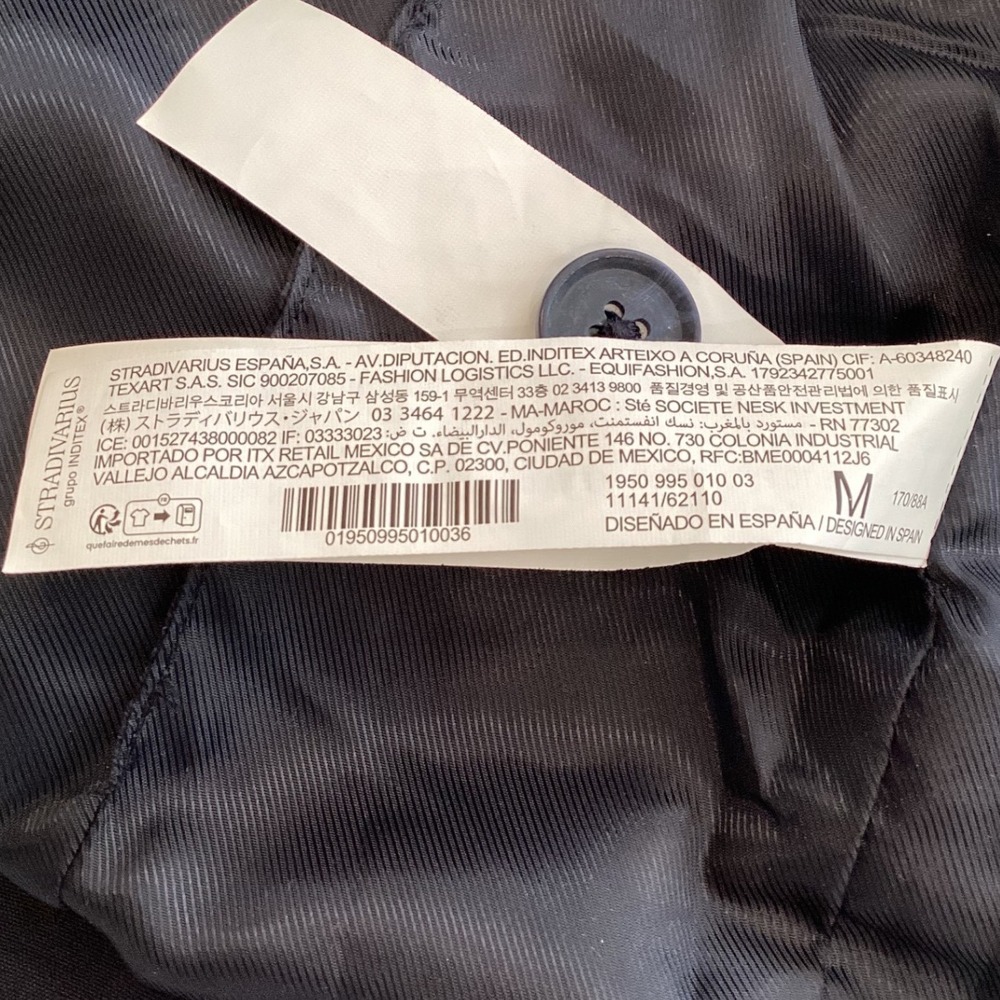 Stradivarius Womens Navy Blue Tailored Button Up Vest Sleeveless Lined Sz Medium - Picture 8 of 8